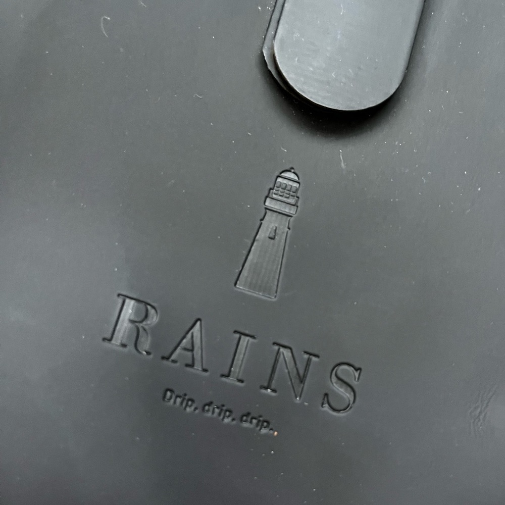 Rains Black Waterproof Roll-Top Backpack - Picture 3 of 5